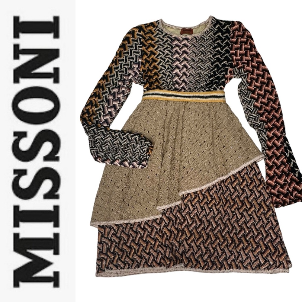 Vintage 90âs Missoni Knit Back Tie Dress App Xs